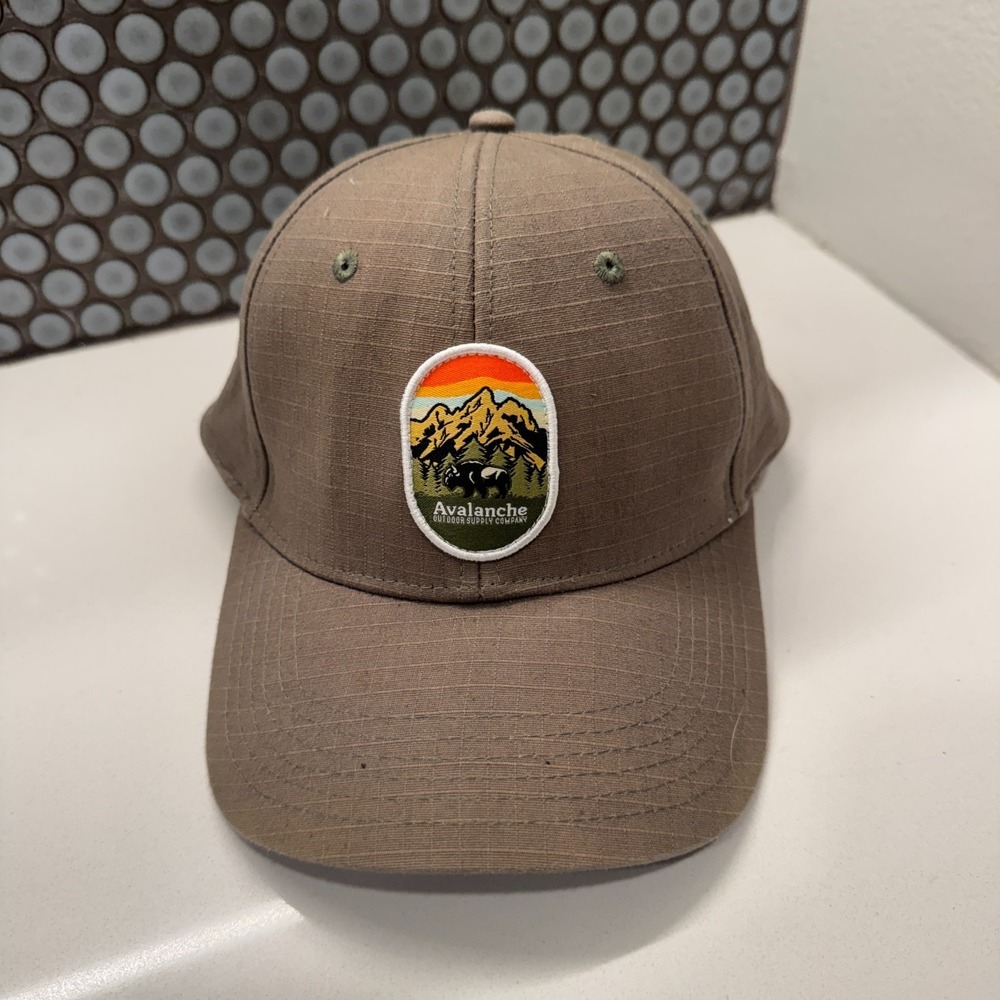 Avalanche Hat Cap Mens Mountain Graphic Logo Outdoor Supply Company Ripstop - Picture 2 of 6